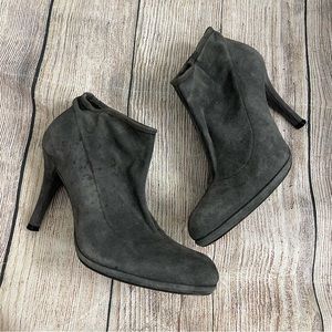 Stuart Weitzman Gray Suede Sock Ankle Boots